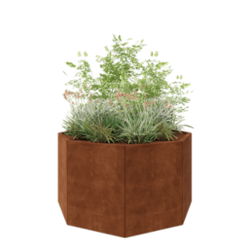 Corten steel planter - Octagon - 144,9 x 144,9 x 80 cm - Without bottom plate