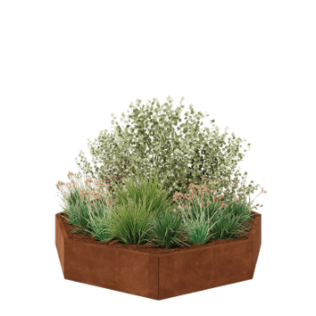 Corten steel planter - Octagon - 193,1 x 193,1 x 30 cm - Without bottom plate