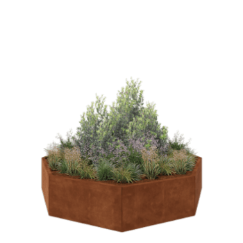 Corten steel planter - Octagon - 193,1 x 193,1 x 40 cm - Without bottom plate