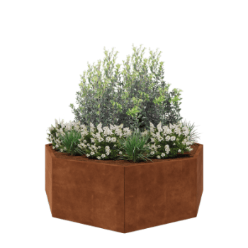 Corten steel planter - Octagon - 193,1 x 193,1 x 60 cm - Without bottom plate