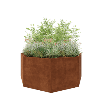 Corten steel planter - Octagon - 193,1 x 193,1 x 80 cm - Without bottom plate