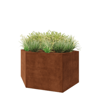 Corten steel planter - Hexagon - 199,3 x 173,2 x 100 cm - Without bottom plate