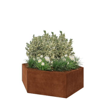 Corten steel planter - Hexagon - 199,3 x 173,2 x 60 cm - Without bottom plate