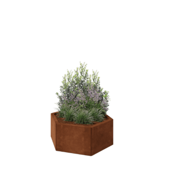 Corten steel planter - Hexagon - 79,3 x 69,3 x 30 cm - Without bottom plate