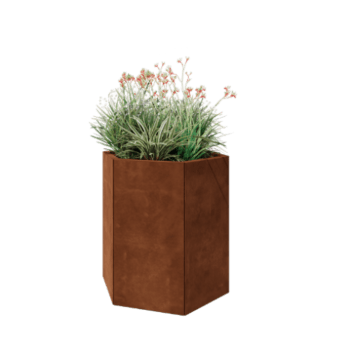 Corten steel planter - Hexagon - 79,3 x 69,3 x 80 cm - Without bottom plate
