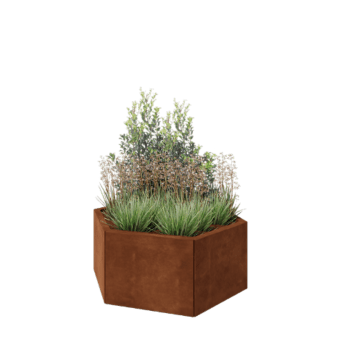 Corten steel planter - Hexagon - 99,3 x 86,6 x 40 cm - Without bottom plate