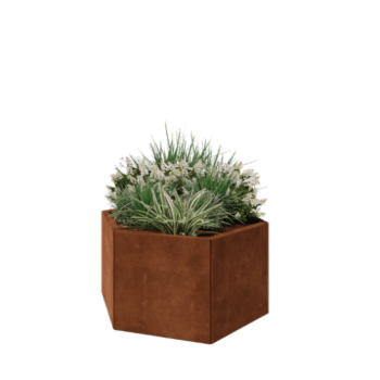 Corten steel planter - Hexagon - 99,3 x 86,6 x 50 cm - Without bottom plate