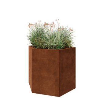 Corten steel planter - Hexagon - 99,3 x 86,6 x 80 cm - Without bottom plate