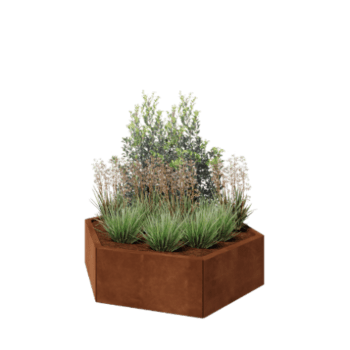 Corten steel planter - Hexagon - 119,3 x 103,9 x 30 cm - Without bottom plate