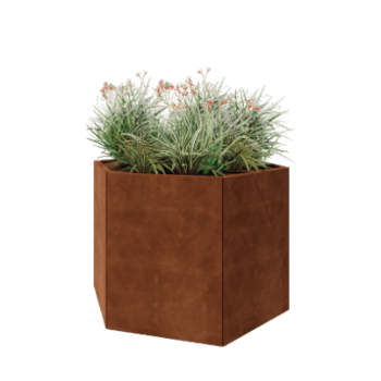 Corten steel planter - Hexagon - 119,3 x 103,9 x 80 cm - Without bottom plate