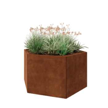 Corten steel planter - Hexagon - 139,3 x 121 x 70 cm - Without bottom plate