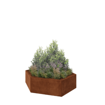 Corten steel planter - Hexagon - 159,3 x 138,6 x 40 cm - Without bottom plate