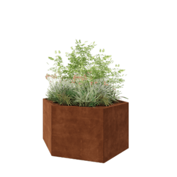 Corten steel planter - Hexagon - 159,3 x 138,6 x 80 cm - Without bottom plate