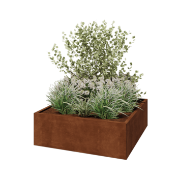 Corten steel planter - Square - 120 x 120 x 40 cm - Without bottom plate