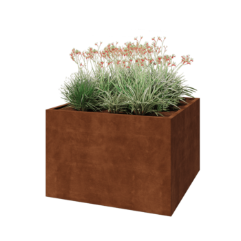 Corten steel planter - Square - 120 x 120 x 80 cm - With bottom plate