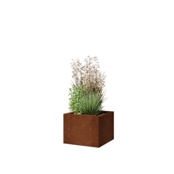 Corten steel planter - Square - 40 x 40 x 30 cm - With bottom plate