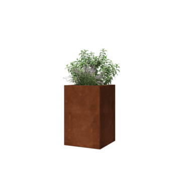 Corten steel planter - Square - 40 x 40 x 60 cm - With bottom plate