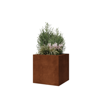 Corten steel planter - Square - 50 x 50 x 50 cm - With bottom plate