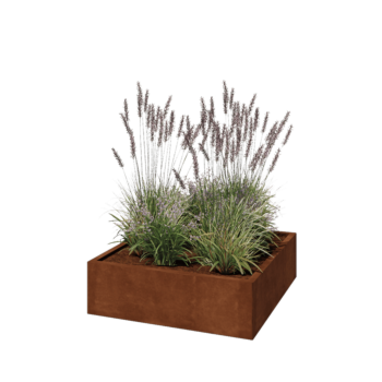 Corten steel planter - Square - 100 x 100 x 30 cm - Without bottom plate