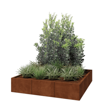 Corten steel planter XXL - Square - 150 x 150 x 30 cm - Without bottom plate