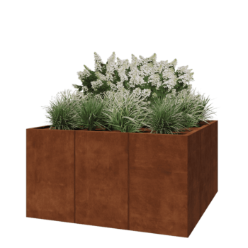 Corten steel planter XXL - Square - 150 x 150 x 80 cm - Without bottom plate