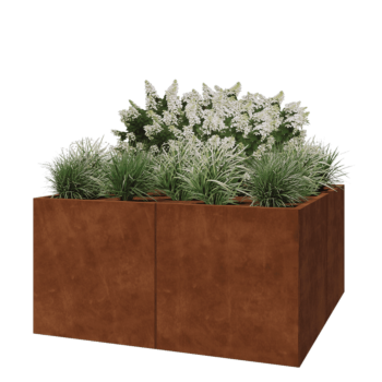 Corten steel planter XXL - Square - 160 x 160 x 80 cm - Without bottom plate