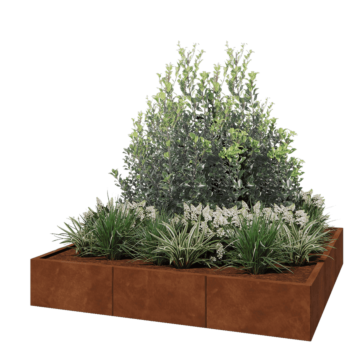 Corten steel planter XXL - Square - 180 x 180 x 30 cm - Without bottom plate