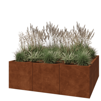 Corten steel planter XXL - Square - 180 x 180 x 60 cm - Without bottom plate