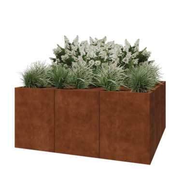 Corten steel planter XXL - Square - 180 x 180 x 80 cm - Without bottom plate