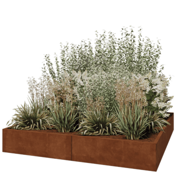 Corten steel planter XXL - Square - 200 x 200 x 30 cm - Without bottom plate