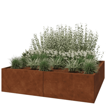 Corten steel planter XXL - Square - 200 x 200 x 50 cm - Without bottom plate