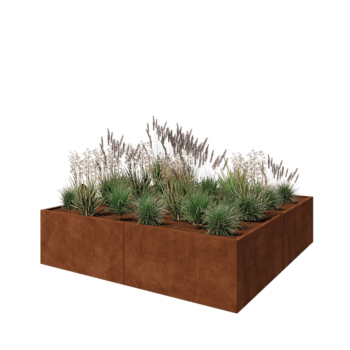 Corten steel planter XXL - Square - 240 x 240 x 60 cm - Without bottom plate
