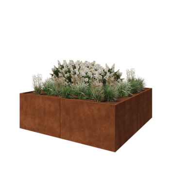 Corten steel planter XXL - Square - 240 x 240 x 80 cm - Without bottom plate