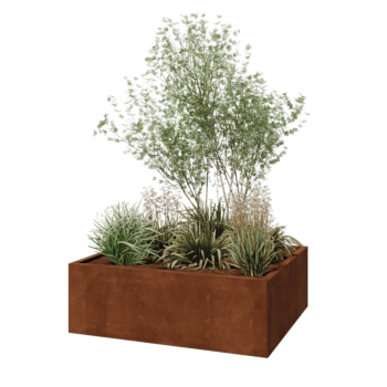 Corten steel planter - Rectangle - 120 x 100 x 40 cm - Without bottom plate
