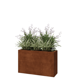 Corten steel planter - Rectangle - 100 x 30 x 60 cm - Without bottom plate