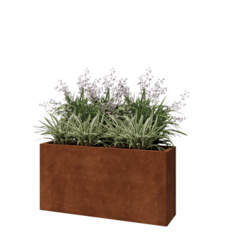 Corten steel planter - Rectangle - 120 x 30 x 60 cm - Without bottom plate