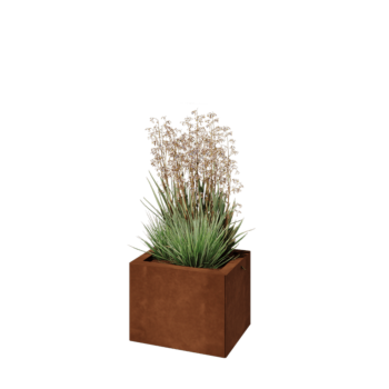 Corten steel planter - Rectangle - 40 x 30 x 30 cm - With bottom plate