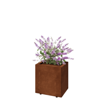 Corten steel planter - Rectangle - 40 x 30 x 40 cm - With bottom plate - With legs