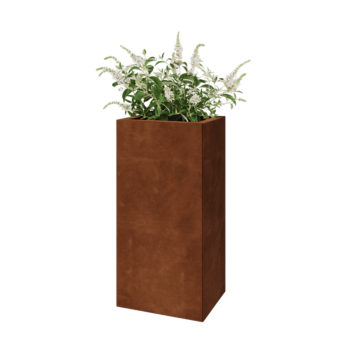 Corten steel planter - Rectangle - 40 x 30 x 80 cm - With bottom plate