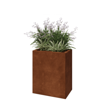 Corten steel planter - Rectangle - 50 x 30 x 60 cm - With bottom plate