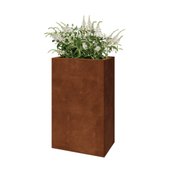Corten steel planter - Rectangle - 50 x 30 x 80 cm - With bottom plate
