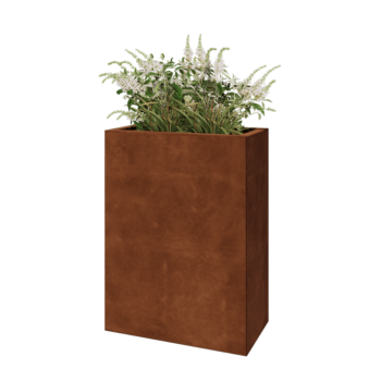 Corten steel planter - Rectangle - 60 x 30 x 80 cm - With bottom plate