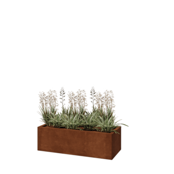 Corten steel planter - Rectangle - 100 x 40 x 30 cm - Without bottom plate