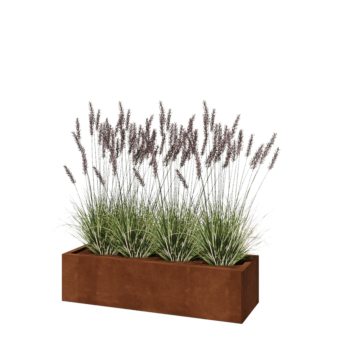 Corten steel planter - Rectangle - 120 x 40 x 30 cm - Without bottom plate