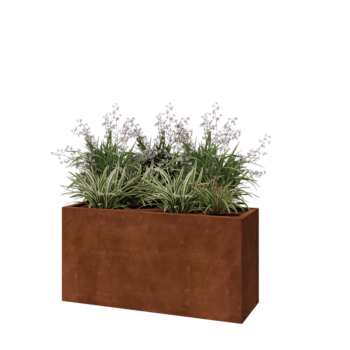 Corten steel planter - Rectangle - 120 x 40 x 60 cm - Without bottom plate