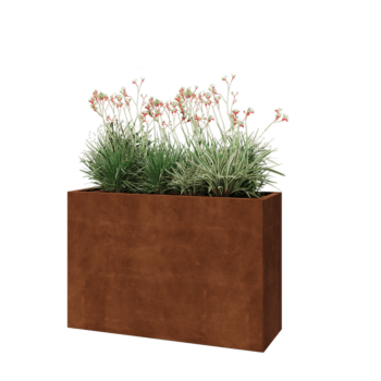 Corten steel planter - Rectangle - 120 x 40 x 80 cm - Without bottom plate