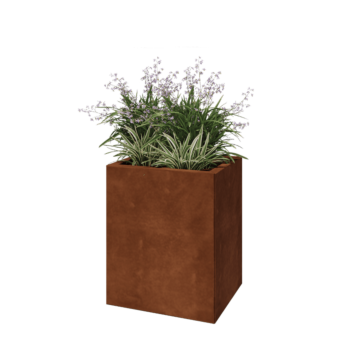 Corten steel planter - Rectangle - 50 x 40 x 60 cm - With bottom plate