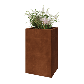 Corten steel planter - Rectangle - 50 x 40 x 80 cm - With bottom plate