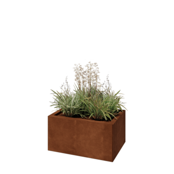Corten steel planter - Rectangle - 60 x 40 x 30 cm - With bottom plate
