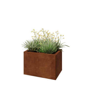 Corten steel planter - Rectangle - 60 x 40 x 40 cm - With bottom plate